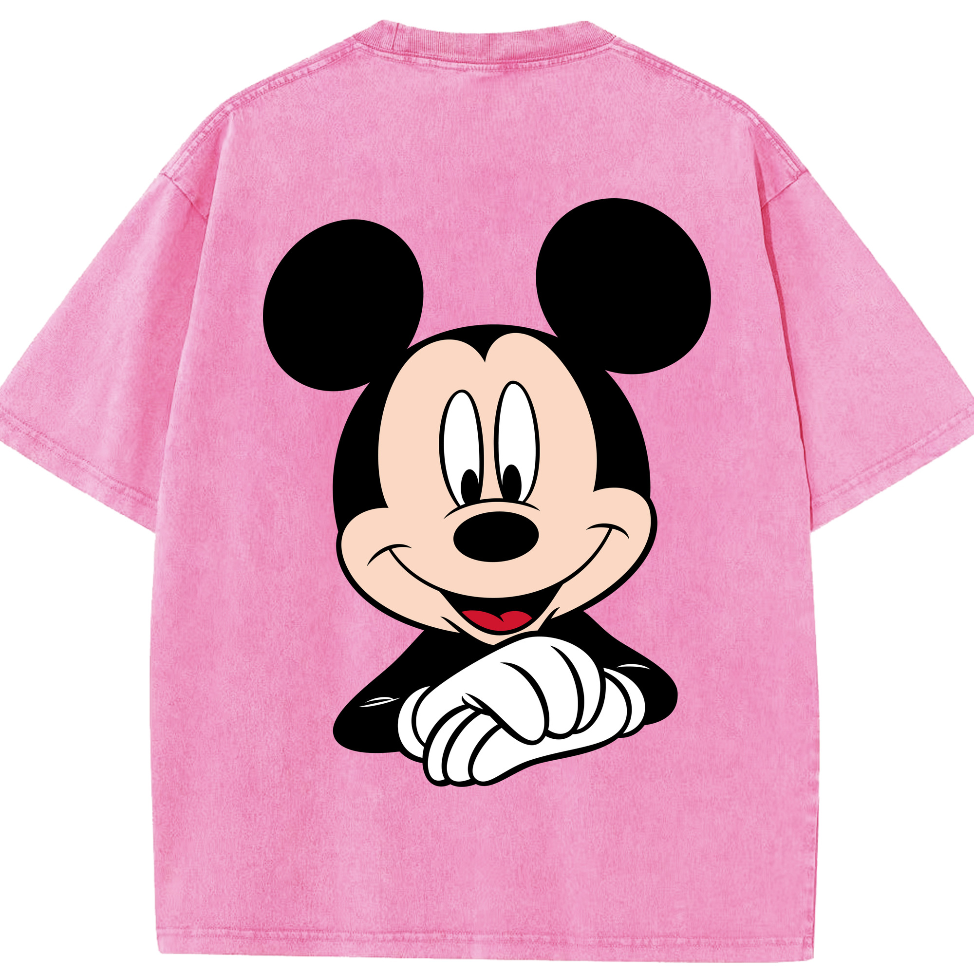 （画像用） ミッキーマウス Mickey Mouse 綿100% ヴィンテージ風 半袖Tシャツ（背面プリント）